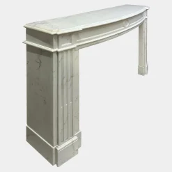 Französischer Louis XVI Kaminsims aus weißem Marmor, 1880er