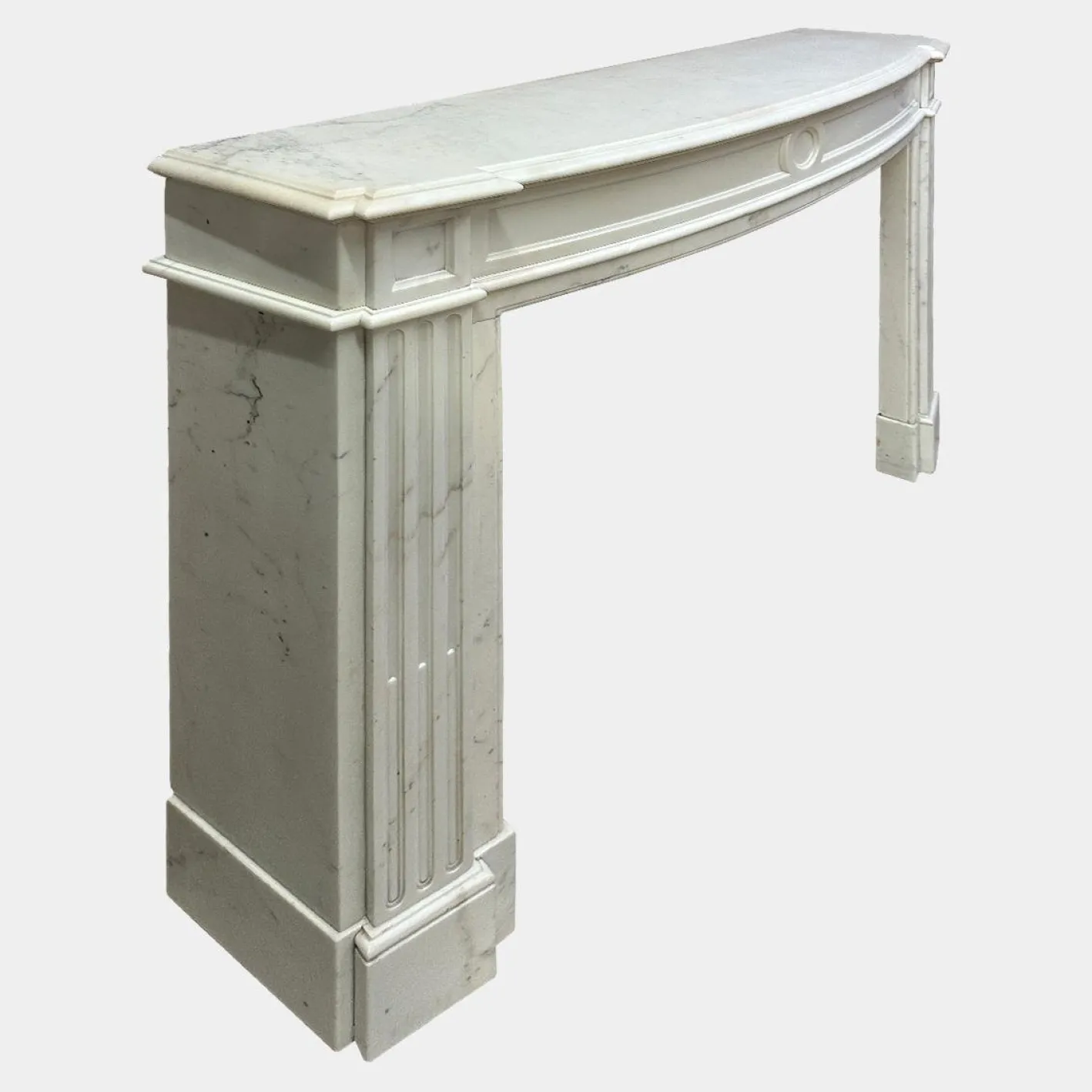 Französischer Louis XVI Kaminsims aus weißem Marmor, 1880er