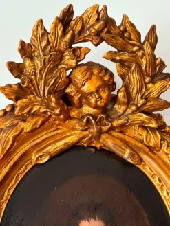 Französischer Louis XV Künstler, Porträt, 1800er, Ölgemälde, gerahmt