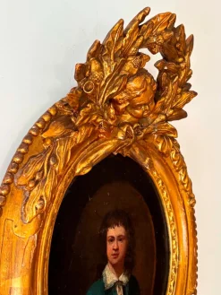 Französischer Louis XV Künstler, Porträt, 1800er, Ölgemälde, gerahmt