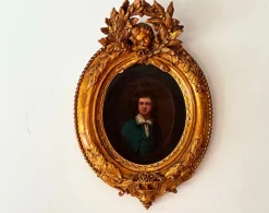 Französischer Louis XV Künstler, Porträt, 1800er, Ölgemälde, gerahmt