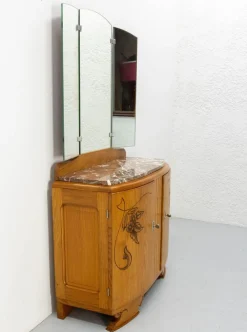 Französischer Midcentury Frisiertisch aus Eichenholz, 1960