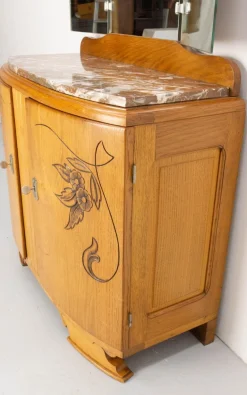 Französischer Midcentury Frisiertisch aus Eichenholz, 1960
