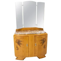 Französischer Midcentury Frisiertisch aus Eichenholz, 1960