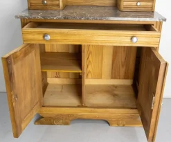 Französischer Mid-Century Frisiertisch aus Marmor mit Spiegel, 1940er