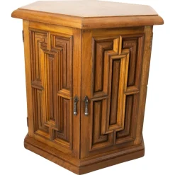 Französischer Nachttisch aus Exotischem Holz & Eisen, 1960