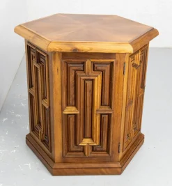 Französischer Nachttisch aus Exotischem Holz & Eisen, 1960