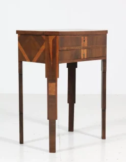Französischer Nähtisch aus Nussholz, 1930er