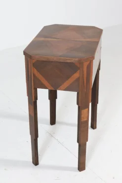 Französischer Nähtisch aus Nussholz, 1930er