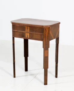 Französischer Nähtisch aus Nussholz, 1930er