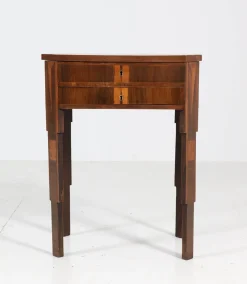 Französischer Nähtisch aus Nussholz, 1930er