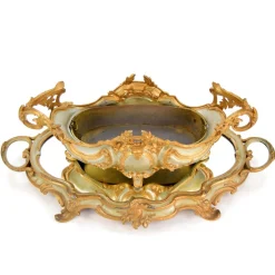 Französische Rokoko-Jardinière mit verspiegeltem Ständer, 1900, 2er Set