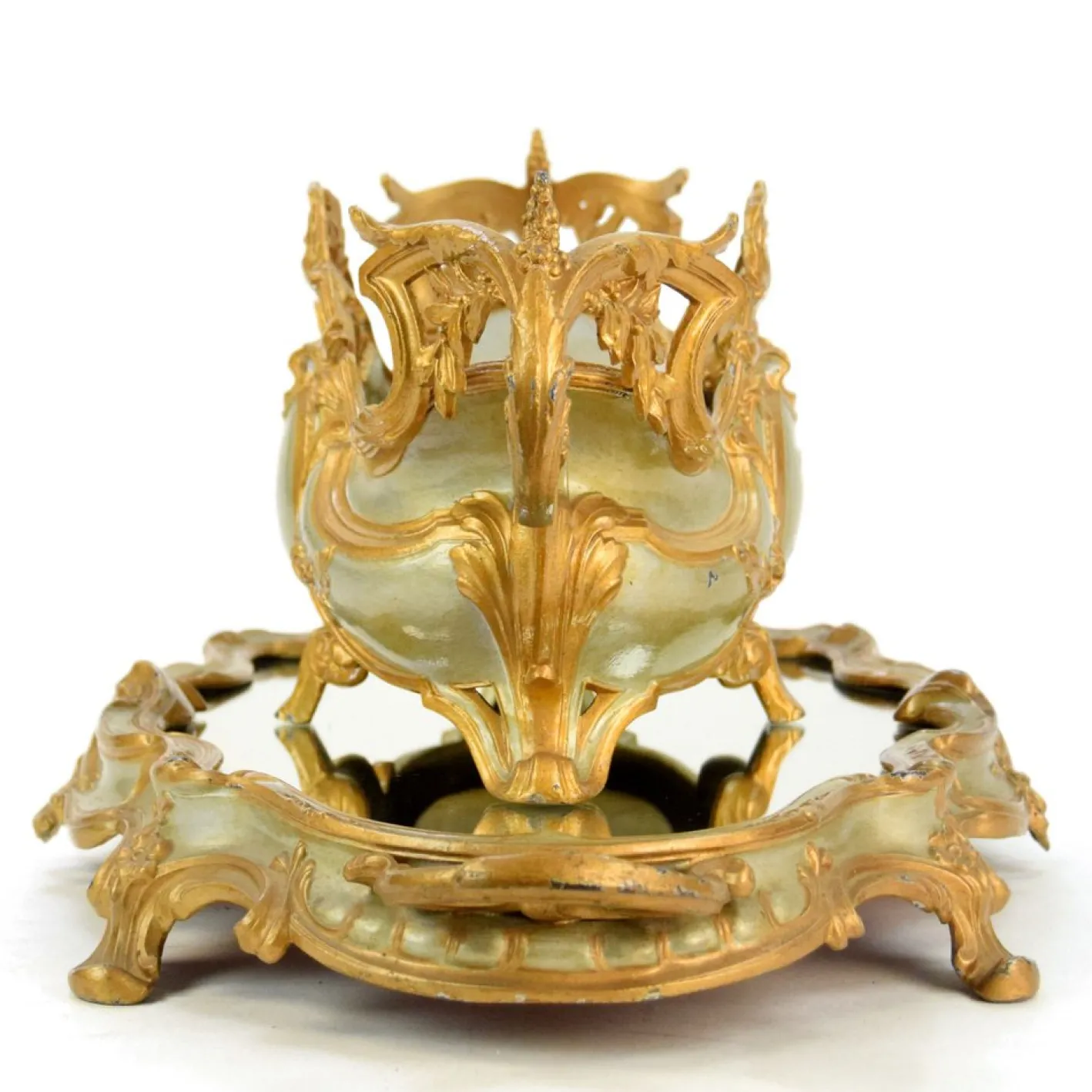 Französische Rokoko-Jardinière mit verspiegeltem Ständer, 1900, 2er Set
