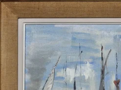Französischer postimpressionistischer Künstler, Petit Port du Havre, 1965, Öl auf Leinwand, Gerahmt