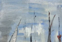 Französischer postimpressionistischer Künstler, Petit Port du Havre, 1965, Öl auf Leinwand, Gerahmt