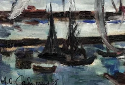Französischer postimpressionistischer Künstler, Petit Port du Havre, 1965, Öl auf Leinwand, Gerahmt