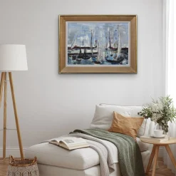 Französischer postimpressionistischer Künstler, Petit Port du Havre, 1965, Öl auf Leinwand, Gerahmt