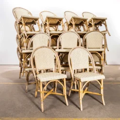 Französischer Rattan Bistrostuhl, 1960er
