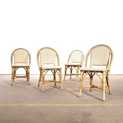 Französischer Rattan Bistrostuhl, 1960er