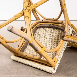 Französischer Rattan Bistrostuhl, 1960er