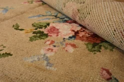 Französischer Savonerie Teppich mit braunen und floralen Motiven, 1920er
