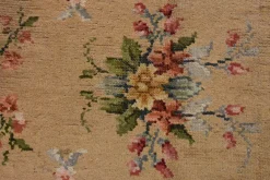 Französischer Savonerie Teppich mit braunen und floralen Motiven, 1920er