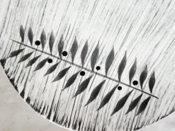 Französischer Teller aus matt glasierter Keramik mit schwarzem Olivenblatt von Salins Toledo, 1960er, 17