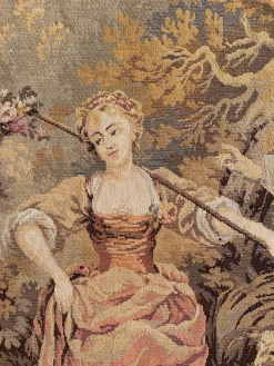 Französischer Vintage Aubusson Jaquard Wandbehang