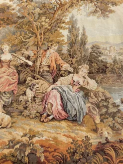 Französischer Vintage Aubusson Jaquard Wandbehang