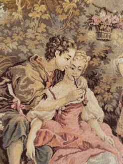 Französischer Vintage Aubusson Jaquard Wandbehang
