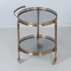 Französischer Vintage Barwagen aus Messing mit Glasablagen, 1960er
