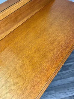 Französischer Vintage Frisiertisch aus Eiche im Louis-Stil mit Spiegel