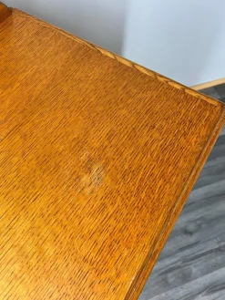 Französischer Vintage Frisiertisch aus Eiche im Louis-Stil mit Spiegel