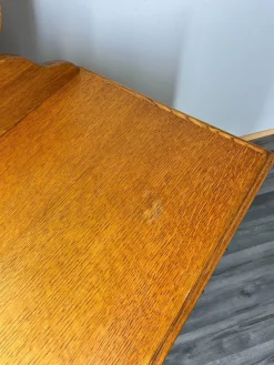 Französischer Vintage Frisiertisch aus Eiche im Louis-Stil mit Spiegel