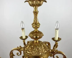 Französischer Vintage Kronleuchter aus vergoldetem Messing, 1960er