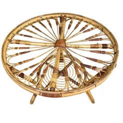 Französischer Vintage Tisch aus Rattan, 1950er