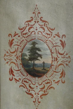 Französischer Wandschirm aus bemalter Leinwand, 1830er