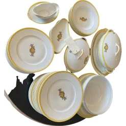 Französisches Art Deco Porzellanservice von Limoges, 1920er, 49er Set