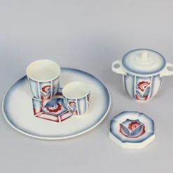 Französisches Art Deco Räucherset aus Dijon Sarreguemines Keramik, 5 . Set