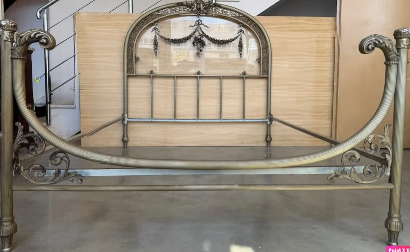 Französisches Belle Époque Doppelbett aus Bronze, Eisen, Messing & Glas, 19. Jh.