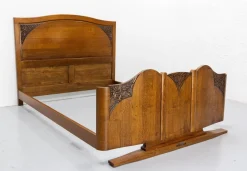 Französisches Mid-Century Bett aus Eiche, 1960er