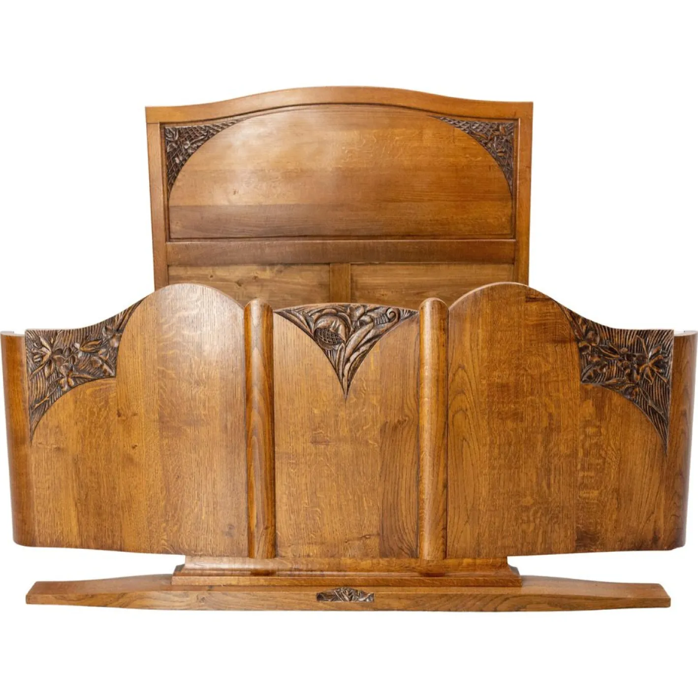 Französisches Mid-Century Bett aus Eiche, 1960er