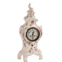 Französische Standuhr im Barockstil aus Porzellan, 1800er
