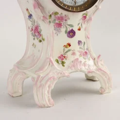 Französische Standuhr im Barockstil aus Porzellan, 1800er