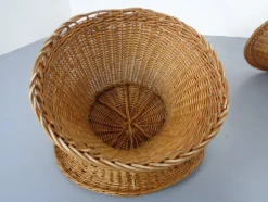 Französische Stühle & Tisch aus Bambus, 1950er, 3er Set