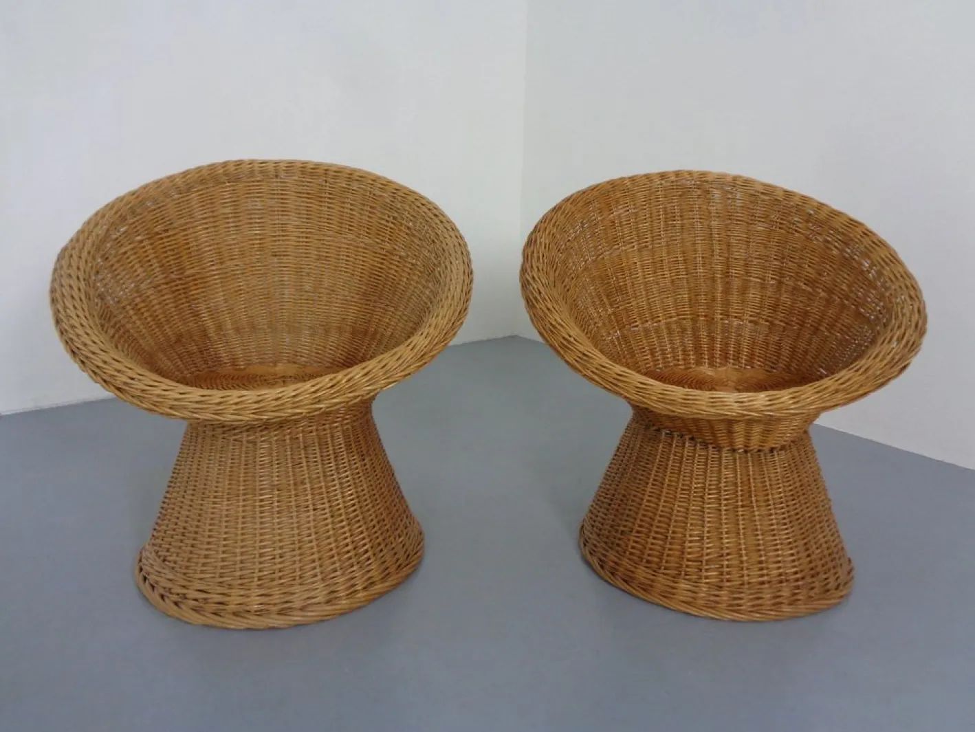 Französische Stühle & Tisch aus Bambus, 1950er, 3er Set