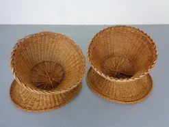 Französische Stühle & Tisch aus Bambus, 1950er, 3er Set