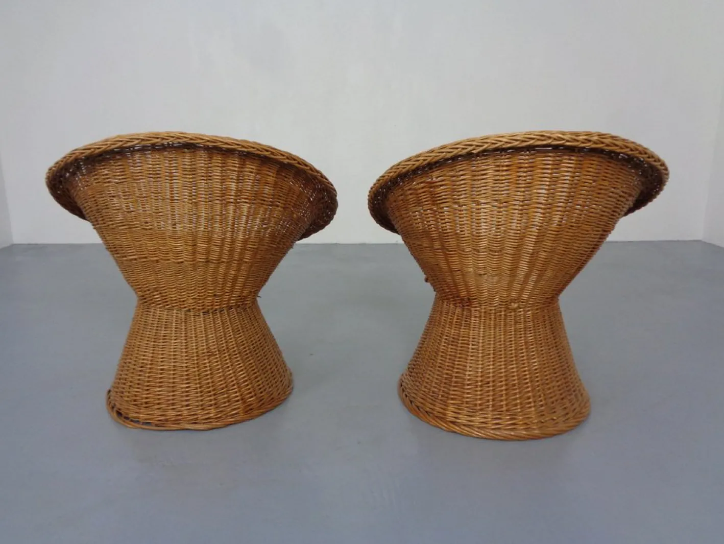 Französische Stühle & Tisch aus Bambus, 1950er, 3er Set