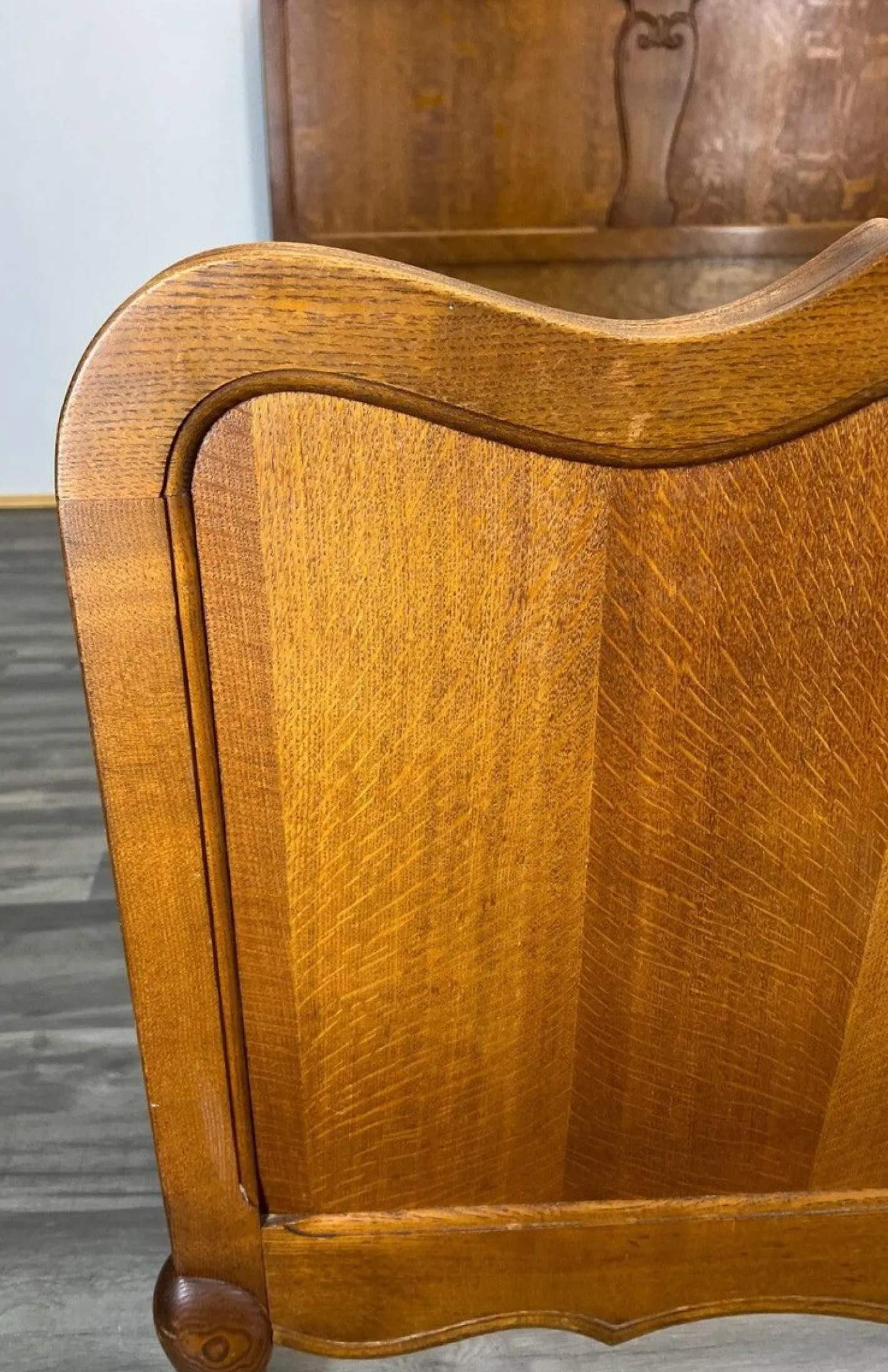 Französisches Vintage Doppelbett aus Eiche