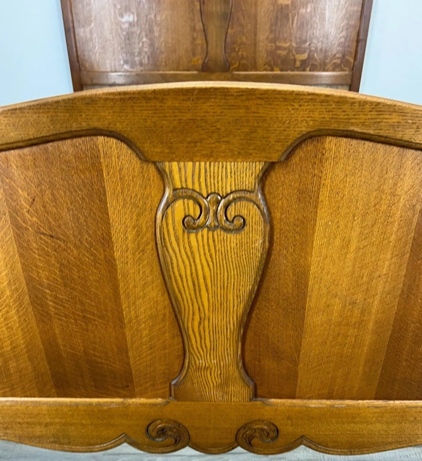 Französisches Vintage Doppelbett aus Eiche